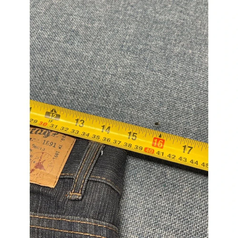 Vintage Genes 1891 Slim Straight Jeans Mens 30x30 Dark Wash Denim Frayed Hem